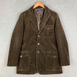 Polo Ralph Lauren Blazer Womens 10 Brown Corduroy Three Button Sport Coat Jacket